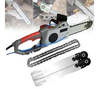 Electric Concrete Chain Saw, Handheld Wall Cutter, Brushless Diamond Chain, Water Fed Dust Suppression, Includes 2 Chains & 2 Guide Bars for Granite & Reinforced Concrete