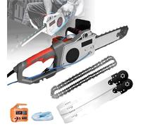Electric Concrete Chain Saw, Handheld Wall Cutter with 2 Chains and 2 Guide Bars, Diamond Cutter with Water Fed Dust Suppression for Granite and Reinforced Structures