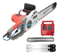 Electric Concrete Chain Saw, Wall Cutter Machine, 5800W 6500W Hand Held Concrete Cutting Chain Saw 14"/19" Cutting Depth, Diamond Concrete with Dus-t Suppression(35cm,2*Blade)