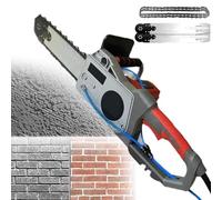 Electric Concrete Chain Saw,Wet Handheld Wall Groove Cutting Machine for Granite, Reinforced, with Water Pump, 2 Chains/2 Guide Bar(350)