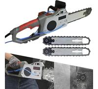 Electric Concrete Chain Saw with Diamond Chain and Water Fed Dust Suppression - Handheld Brushless Wall Cutter for Granite and Reinforced Concrete