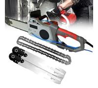 Electric Concrete Chain Saw with Water Fed Dust Suppression, Includes 2 Chains and 2 Guide Bars for Cutting Walls, Slotted Rebar, Marble, and Bricks