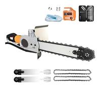 Electric Concrete Chainsaw - Handheld Wet Cutting System for Reinforced Concrete, Includes 2 Chains & 2 Guide Bars, Cutting Depth 35cm, with Water Pump