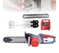 Electric Concrete Chainsaw Wall Cutter Machine,6500W Hand Held Cutting Chain Saw with Water Supply,19" Cutting Depth,6000 RPM,Dust Suppression System for Granite,Reinforced Concrete(48cm,2*Blade)