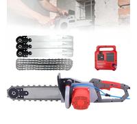 Electric Concrete Chainsaw Wall Cutter Machine,6500W Hand Held Cutting Chain Saw with Water Supply,19" Cutting Depth,6000 RPM,Dust Suppression System for Granite,Reinforced Concrete(35cm,3*Blade)