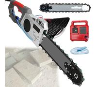 Electric Concrete Cutter Saw for Wall, Rebar, Bricks, and Marble with Wet Water Supply for Dust Removal, Includes Chains and Guide Bar