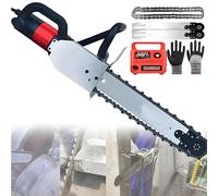 Electric Concrete Cutter with Brushless Motor, Integrated Water Pump, Includes Diamond Chains and Guide for Brick Walls and Stone, 19'' Max Cutting Depth