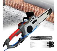 Electric Concrete Cutting Chain Saw - Diamond Wall Cutter Machine with 2 Chains & 2 Guide Bars for Granite & Reinforced Concrete - Precision Cutting Tool