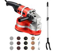 Electric Concrete Grinder 2800W Floor Polisher Machine with Auxiliary Handle, Handheld Design, 6 Speed Settings for Grinding and Polishing