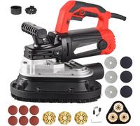 Electric Concrete Grinder, Handheld 6-Speed Surface Polishing Machine for Corners & Edges, Multifunctional Wall & Floor Sander with Vacuum Attachment