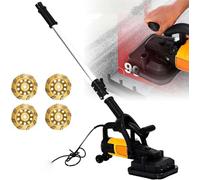 Electric Concrete Grinder,Handheld Drywall Sander w/Extension Rod,6 Speed Adjustable,4 Head Concrete Grinder w/3 Types of Grinding Discs