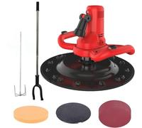 Electric Concrete Mixer Power Trowel Burnishing Machine, 80-600rpm Electric Plaster Mortar Trowel, Wall Sander with Extension Pole with Extension Pole & Stirring Rod(Red)