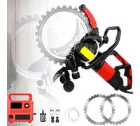 Electric Concrete Ring Saw, 8980W Wall Grooving Cutting Machine with 11.42in Depth, Wet Dust-Free System, Ideal for Rebar, Brick, Stone Cutting