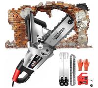 Electric Concrete Saw, 13.7In/18.9In Diamond Chain Saw for Wet Cutting, Wall Cutting Machine with Dust Removal System, 350mm