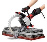 Electric Concrete Saw 16 Inch, 11.81 Inch Cut Depth, Water Fed Dust Suppression, One-Click Blade Replacement, Solid Copper Motor for Stone, Brick, Rebar