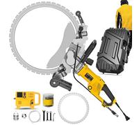 Electric Concrete Saw, 8000W Wall Grooving Cutter with Diamond Blade, 40CM Toroidal Cutting Machine for Granite, Stone, Brick, Marble, Concrete, Rebar, 2 Blades