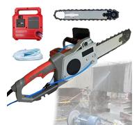 Electric Concrete Saw, Handheld Concrete Cutter with Water Fed Dust Suppression, Includes 2 Chains and 2 Guide Bars, Depth up to 48cm