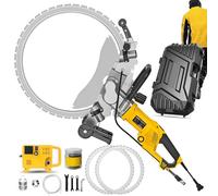 Electric Concrete Saw with Diamond Blade, High Power for Wall Grooving and Cutting Granite, Stone, Brick, Marble, Includes Toolbox and Blades