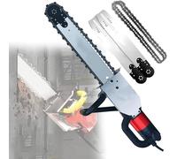 Electric Concrete Saw with Water Fed Dust Suppression, Includes 2 Diamond Chains, Ideal for Cutting Granite, Porcelain, Concrete, and Stone