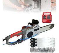 Electric Concrete Saw with Water Supply,6500W Handheld Chain Saw Wall Cutter,19" Cutting Depth,6000 RPM Diamond Chain,D-ust-Free Water Fed Suppression for Reinforced Concrete,Stone(48cm,3*Blade)