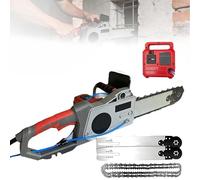 Electric Concrete Saw with Water Supply,6500W Handheld Chain Saw Wall Cutter,19" Cutting Depth,6000 RPM Diamond Chain,D-ust-Free Water Fed Suppression for Reinforced Concrete,Stone(48cm,2*Blade)