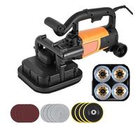 Electric Concrete Surface Grinder, 4 Head Concrete Floor Grinder Polisher with Wheels, 3800W Handheld Drywall Sander Planer with 6 Speed Adjustable, for Cement Tile Marble Granite