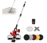 Electric Concrete Trowel Machine, Cordless Wall Polisher, 6 Speed Adjustment, Ideal for Wall Smoothing Polishing Cement Finishing Construction and Road Surface Treatment Projects(1 Battery)