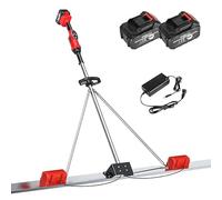 Electric Concrete Vibrating Tool for Professional Finishing, Cordless Power Screed with 5ft 6ft 6.5ft Steel Board, 9-Level Adjustable Dual Motor Leveling Ruler(2M)