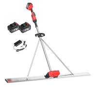 Electric Concrete Vibrating Tool for Professional Finishing, Cordless Power Screed with 5ft 6ft 6.5ft Steel Board, 9-Level Adjustable Dual Motor Leveling Ruler(1.5M)