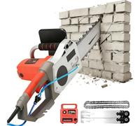 Electric Concrete Wall Cutter, Handheld Diamond Chainsaw for Dust Suppression and Water Supply, 350mm Cutting Depth for Reinforced Granite