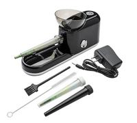 Electric Cones Rolling Machine Automatic Cone Loader Minin Portable Pre Rolled Cones Filling Maker,1 Stirring Rod, 1 Brush(King Size, Black-Lines)