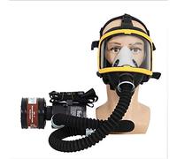 Electric Constant Flow Supplied Air Fed Full Face Gas Mask Spray Painting Tool Respirator System Device Breathing Tube Adjustable Silicone Full Face Filters for Laboratory Welding