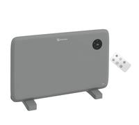 Electric Convector Heater 1200W Grey 65.5x21.5x43.5cm Aluminium LED Remote Timer