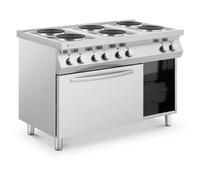 Electric Cooker 15600 W 6 Plates With Convection Oven Base Cabinet Royal Catering - Electric Range Cookers by Silver