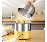 Electric Cooker Boiler for Hard or Soft Boiled, Poached, Omelets and Steamed Foods with Auto Shut Off Feature and 2 Tiered, 14 Eggs Capacity, Plastic, Auto Cut-Off Feature, Water Measuring Cup