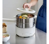 Electric Cooker for Household & Dormitory Use | Multifunctional 1.5L Split Design | Fry, Steam, Boil Instant Noodles | Compact Small Electric Pot (With steamer)