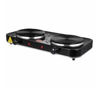 Electric Cooker Hot Plate - 2000W Double Burner Cast Iron Hob | Portable Induction Cooktop for Camping, Kitchen & Travel | Adjustable Temp Control, Fast Boiling & Warming, Splash-Proof Design