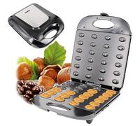 Electric Cookie Maker, 1400W Walnut Cookie Maker with Non-Stick Coating & Dual-Sided Heating, Perfect for Homemade Cookies and Dried Fruits in Your Kitchen