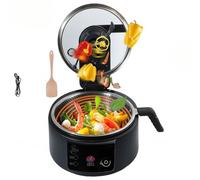 Electric Cooking Machine, 2000W Automatic Stir Frying and Stewing Wok, 4L Non-Stick 304 Stainless Steel Pot with LED Display