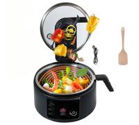 Electric Cooking Wok, 2000W Automatic Cooking Machine with LED Display, 4L Non-Stick Pot for Stir Frying, Stewing, and Cooking