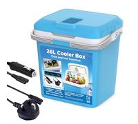 Electric Cooler Box of 26L | Large Cool Box Powered By 12V Cigarette Lighter Socket or UK 3 Pin Plug | Camping | Picnics | Home | Cooler Box | Heat Function