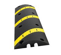 Electric Cord Cover with 2 Cable Channels, Rubber Speed Bumps High-Visibility Traffic Calming Hump, Floor Cable Cover for Asphalt Concrete Gravel Driveway