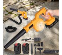 Electric Cordless Air Blower 21V 2-Battery Garden Leaf Blower & Vacuum Tool Kit