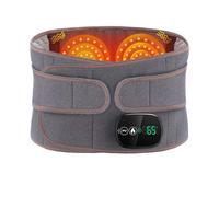 Electric Cordless Back Heating Pad with Massager for Waist Pain Relief, Portable Heated Warmer with Dual Adjustable Straps, Waist Belt for Period, Lower Back Belt Rechargeable 5000mAh