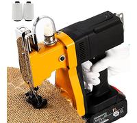 Electric Cordless Bag Closer Sewing Machine, Handheld Bag Stitcher Machine Aluminum Shell W/ 2pcs Sewing Thread/2600mah Battery, Manual/automatic Double Tangent, for Sack/woven/paper/plastic Bags