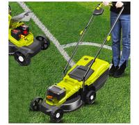 Electric Cordless Lawnmower, 1600W Walk-behind Mower with 2X 4.0Ah Battery, 45L Grass Box, 3400rpm, 32cm Cutting Width, 3 Adjustable Cutting Heights