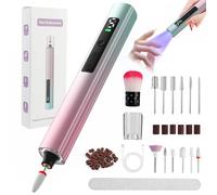 Electric Cordless Nail Drill, Nail File Kit with UV Light Lamp, Rechargeable Battery, and LED Light, 7+ Bits Kit for Gel, Acrylic, Dip Nails, Stylish Portable Design for Home & Salon (Gradient)