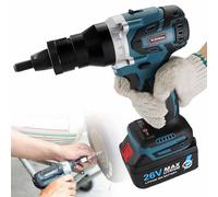 Electric Cordless Rivet Gun Kit - Heavy Duty 5200mAh Battery & Charger Included - Convenient Carrying Case for Rivets & Nuts