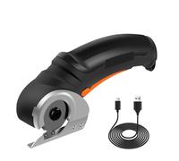 Electric Cordless Scissor,Rechargeable Sturdy Cardboard Cutter Tool with Safety Lock Power Rotary Cutter for Leather Carpet Plastic Cutting Ideal for Crafts, Dressmaking & Breaking Down Boxes (Black)