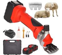 Electric Cordless Sheep Shearing Clippers, 550W Farm Sheep Wool Shearing Clipper with 2 Batteries, 9/13 Tooth Stainless Steel Blade, for Sheep Goat Pet 13-tooth